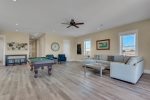 3rd Floor Media/Game Room with a Large Pool Table and Plenty of Seating for the Whole Family